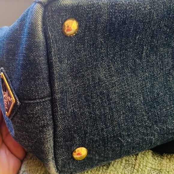 🎄Sale! Today only🎄Authentic Prada Canapa Tote in Blue Denim - Picture 7 of 10